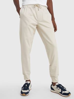 Beige Tommy Hilfiger 1985 Essential Stretch Joggers Men's Pants | TH681ZGI