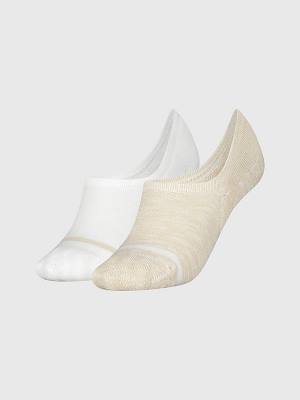 Beige Tommy Hilfiger 2-Pack High Cut Footie Women's Socks | TH629QYD