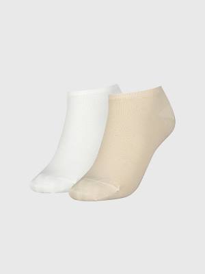 Beige Tommy Hilfiger 2-Pack Trainer Women's Socks | TH813HNA