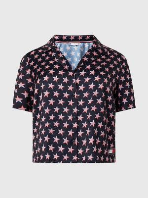 Beige Tommy Hilfiger Curve Tommy 85 Star Print Shirt Women's Pyjamas | TH326VFX