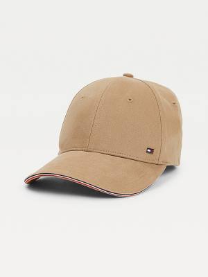 Beige Tommy Hilfiger Elevated Signature Cap Men's Hats | TH714XOD