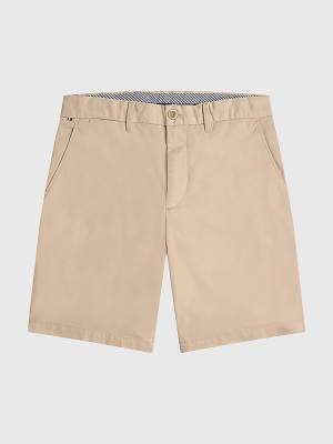 Beige Tommy Hilfiger Essential 1985 Organic Cotton Men's Shorts | TH619LJF