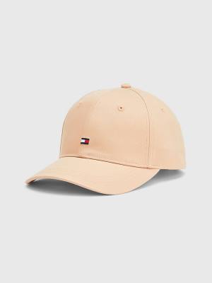 Beige Tommy Hilfiger Essential Organic Cotton Flag Cap Women's Hats | TH624REN