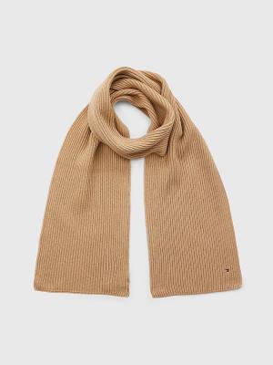 Beige Tommy Hilfiger Essential Rib-Knit Men's Scarves | TH710KIM