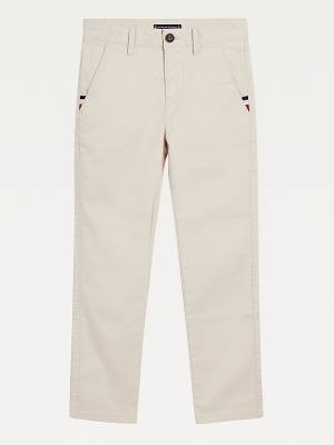 Beige Tommy Hilfiger Essential Slim Fit Chinos Boys' Pants | TH037FVG