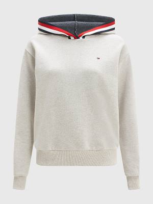 Beige Tommy Hilfiger Exclusive Stripe Detail Women's Hoodie | TH534EXV