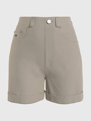 Beige Tommy Hilfiger Mom Fit Denim Women's Shorts | TH501OAE