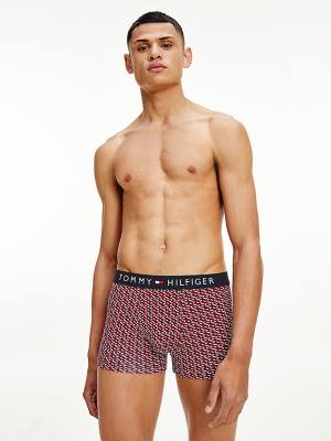 Beige Tommy Hilfiger Original All-Over Print Trunks Men's Underwear | TH542XCG