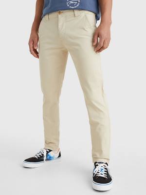 Beige Tommy Hilfiger Scanton Slim Fit Chinos Men's Pants | TH264TOS