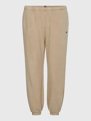 Beige Tommy Hilfiger Sport Relaxed Fit Joggers Women's Pants | TH126JKX