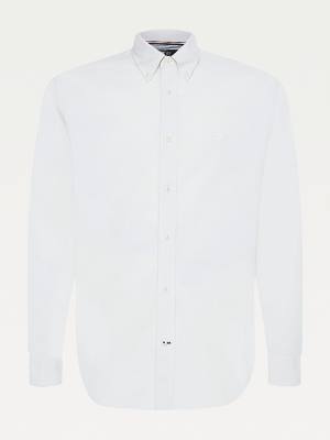 Beige Tommy Hilfiger TH Flex Oxford Men's Shirts | TH012AKI