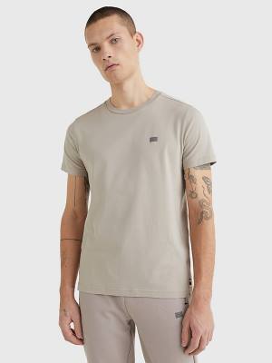 Beige Tommy Hilfiger TH Flex Tech Essentials Men's T Shirts | TH839CPM