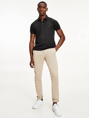 Black Tommy Hilfiger 1985 Essential Slim Fit Men's Polo Shirts | TH519CQG