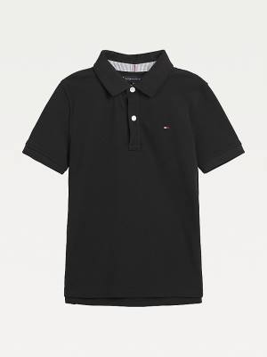 Black Tommy Hilfiger 1985 Organic Cotton Polo Boys' T Shirts | TH706UEH