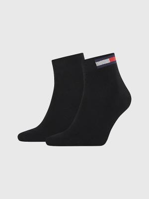 Black Tommy Hilfiger 2-Pack Flag Ankle Men's Socks | TH803EIS