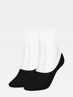 Black Tommy Hilfiger 2-Pack Flag Footie Women's Socks | TH946OKL