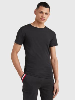 Black Tommy Hilfiger 3-Pack Premium Essential Crew Neck Men's Pyjamas | TH169XCH