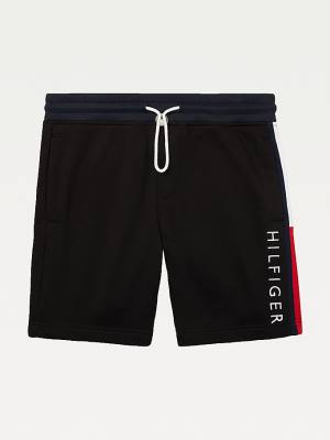 Black Tommy Hilfiger Adaptive Signature Sweat Men's Shorts | TH528FLN