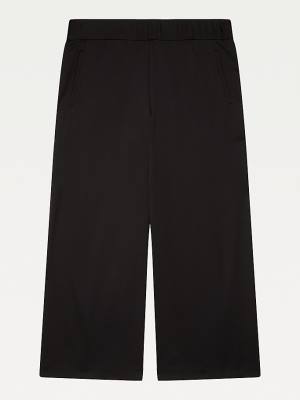 Black Tommy Hilfiger Adaptive Wide Leg Cropped Trousers Women's Jeans | TH269YQG