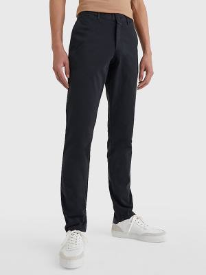 Black Tommy Hilfiger Bleecker Satin Slim Fit Chinos Men's Pants | TH597FVK