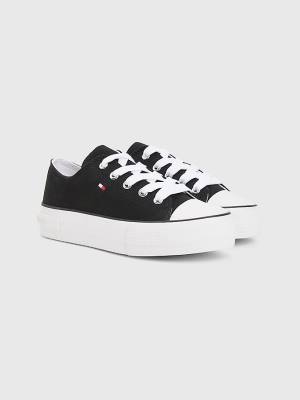 Black Tommy Hilfiger Canvas Chunky Low-Top Girls' Sneakers | TH862GEZ