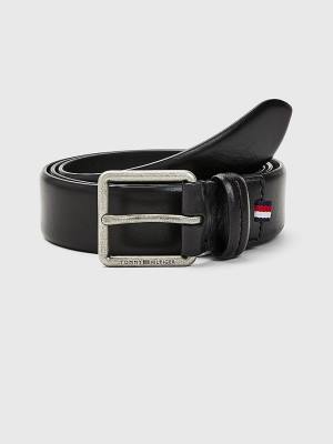 Black Tommy Hilfiger Casual Leather Essential Men's Belts | TH524YLN