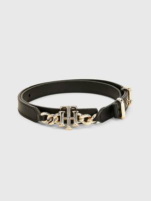 Black Tommy Hilfiger Chain Leather Waist Women's Belts | TH034JAH