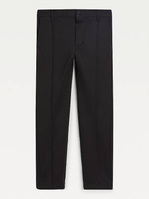 Black Tommy Hilfiger Comfort Jersey Pique Chinos Boys' Pants | TH834RPM