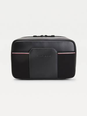 Black Tommy Hilfiger Commuter Drop Hanging Washbag Men's Bags | TH251TWX