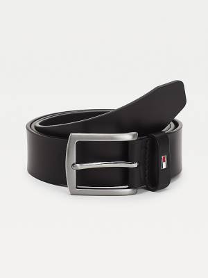 Black Tommy Hilfiger Denton Leather Men's Belts | TH340QMY