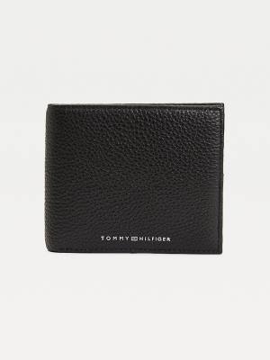 Black Tommy Hilfiger Downtown Leather Bifold Men's Wallets | TH931TDC