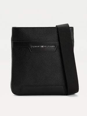 Black Tommy Hilfiger Downtown Small Crossover Men's Bags | TH514TIS