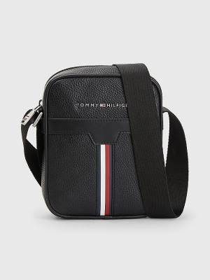 Black Tommy Hilfiger Downtown Small Reporter Men's Bags | TH452YNB