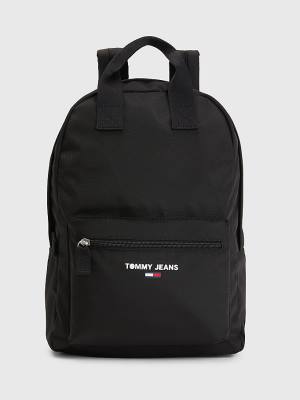 Black Tommy Hilfiger Essential Logo Backpack Women's Bags | TH791GSJ