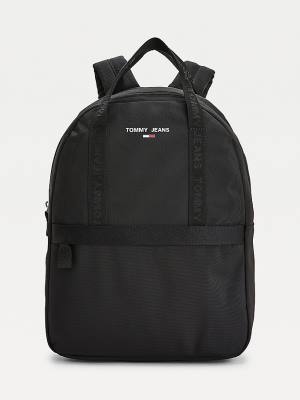 Black Tommy Hilfiger Essential Logo Tape Backpack Women's Bags | TH489FNP