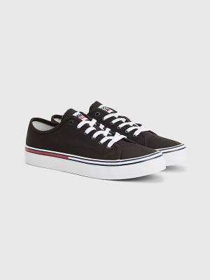 Black Tommy Hilfiger Essential Low-Cut Men's Sneakers | TH812RWJ