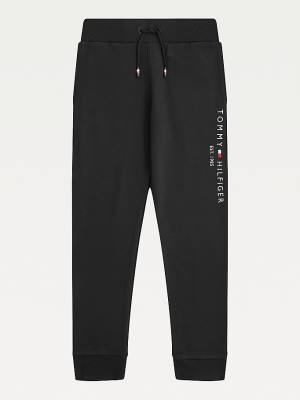 Black Tommy Hilfiger Essential Organic Cotton Logo Joggers Boys' Pants | TH712PAW