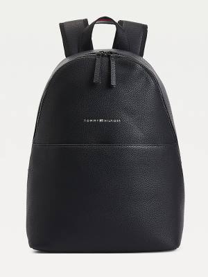 Black Tommy Hilfiger Essential Pebble Grain Backpack Men's Bags | TH721JWH