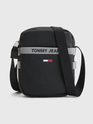 Black Tommy Hilfiger Essential Reflective Reporter Men's Bags | TH149SNO