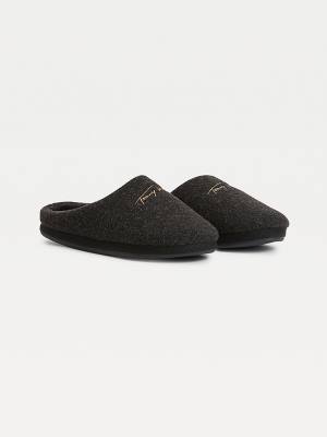 Black Tommy Hilfiger Essential Signature Home Women's Slippers | TH870DOA