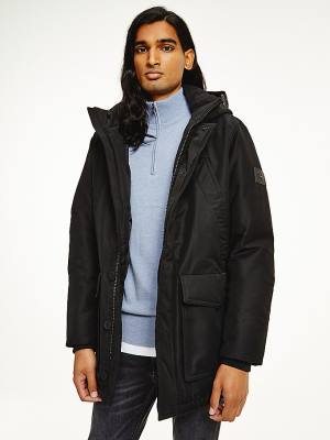 Black Tommy Hilfiger Exclusive Down Parka Men's Coats | TH273JIS