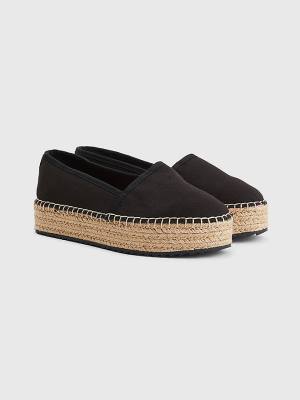 Black Tommy Hilfiger Flatform Espadrilles Women's Loafers | TH189KAR