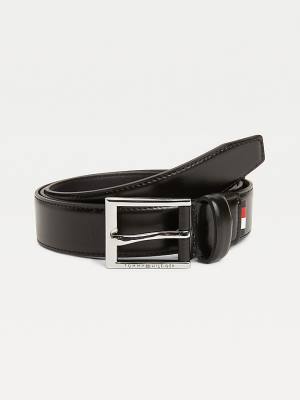 Black Tommy Hilfiger Formal Thin Leather Men's Belts | TH613KRE