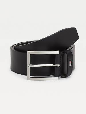 Black Tommy Hilfiger Hampton Leather Men's Belts | TH421RZM