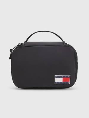 Black Tommy Hilfiger Hanging Travel Washbag Men's Bags | TH837FUE