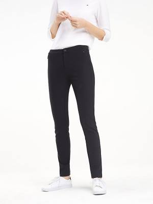 Black Tommy Hilfiger Heritage Skinny Fit Women's Pants | TH204WTL