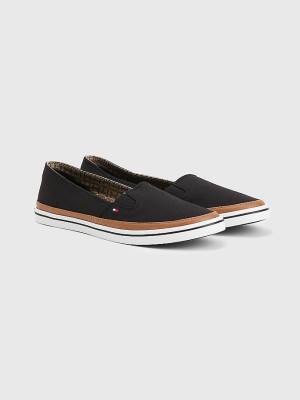 Black Tommy Hilfiger Iconic Slip-On Women's Sneakers | TH328RLB