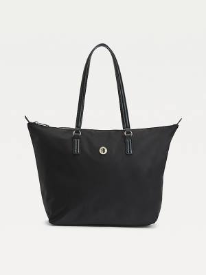 Black Tommy Hilfiger Large Recycled Tote Women's Bags | TH831QCJ