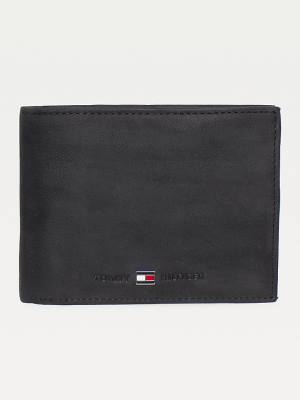 Black Tommy Hilfiger Leather Flap Men's Wallets | TH134TLS