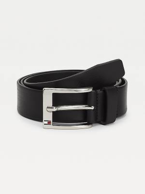 Black Tommy Hilfiger Leather Men's Belts | TH841ZAN